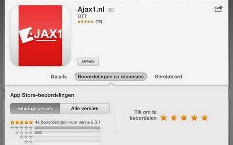 Update Ajax1 app goed ontvangen