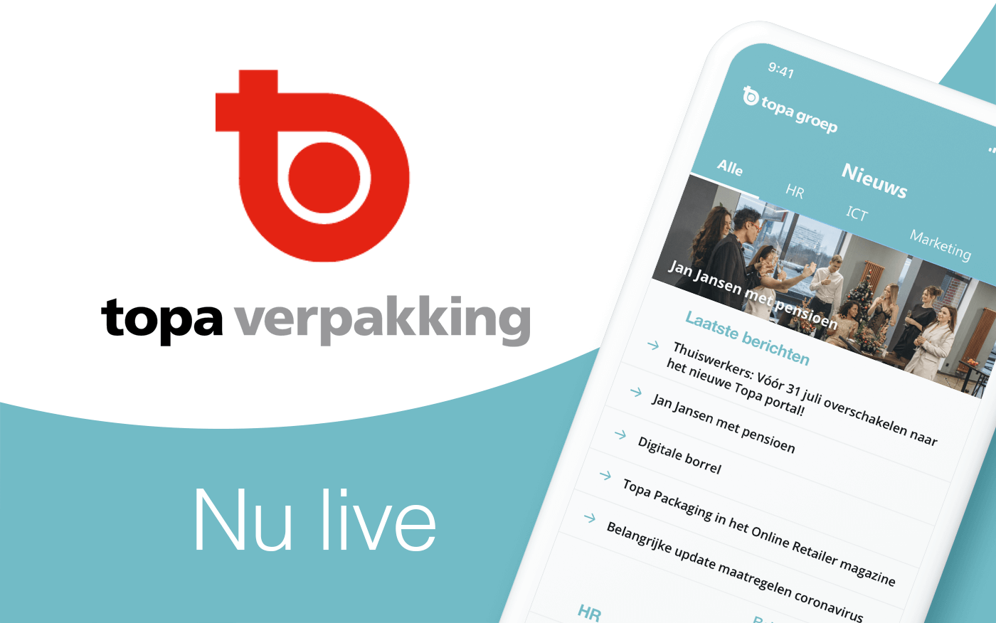 Nu live: de Topa Verpakking intranet app